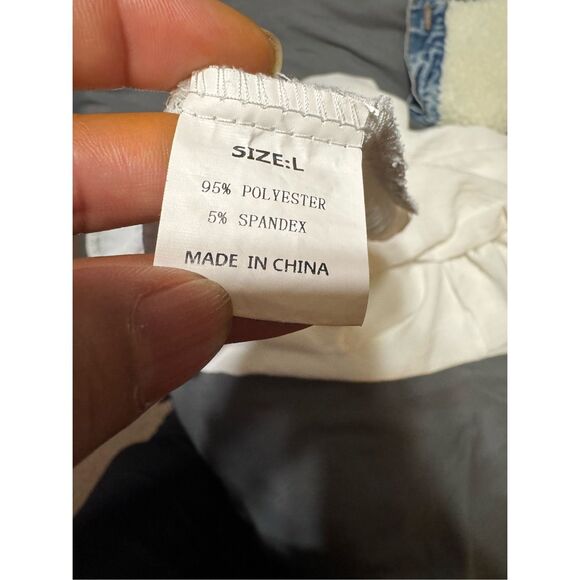 Shein embroidery sleeve white off the shoulder blouse L - Picture 7 of 7